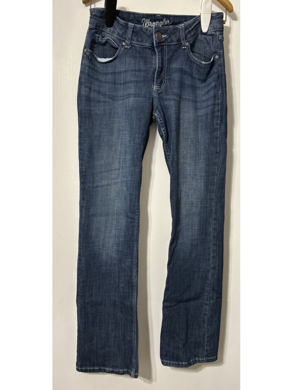 Wrangler Women's Bootcut Jeans Dark Wash Blue Denim Cotton 5 Pocket 9x34